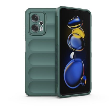 Green TPU phone case with flannel lining, dual-layer protection and camera cutouts.