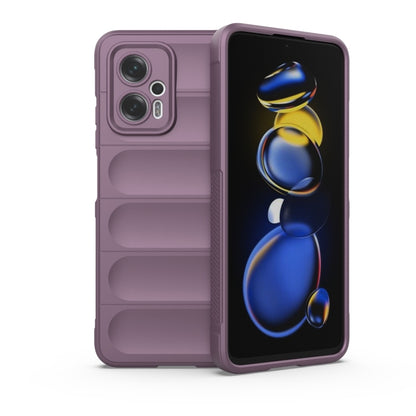 Purple TPU phone case with flannel lining, dual-layer protection and camera cutouts.