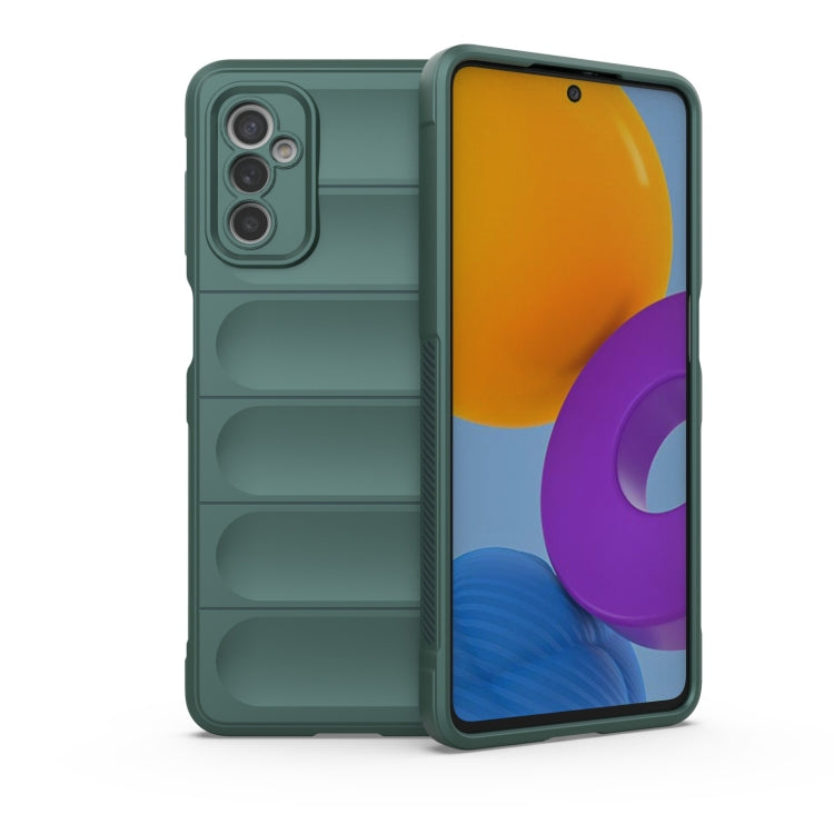 Dark teal TPU phone case with flannel lining, dual-layer protection and camera cutouts.