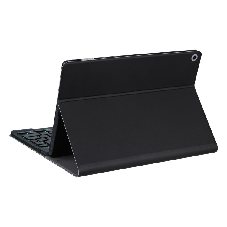 Black leather tablet case with kickstand and Bluetooth keyboard
