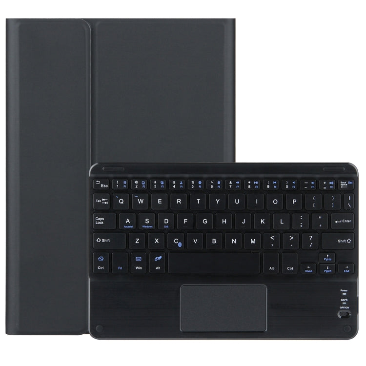 Black leather tablet case with detachable Bluetooth keyboard and touchpad