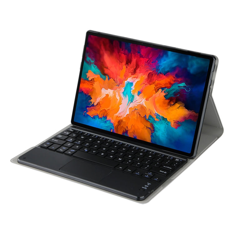 Black tablet case with built-in keyboard and touchpad stand