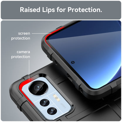 Shockproof TPU phone case for Xiaomi 12 Lite, black raised lips for screen and camera