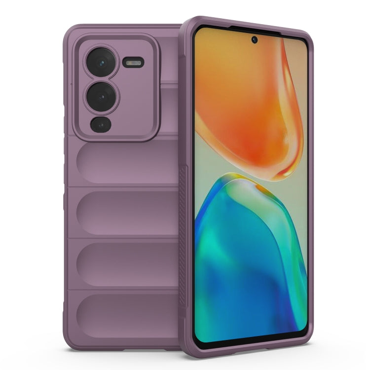 Purple TPU flannel phone case with ridged back and camera cutouts