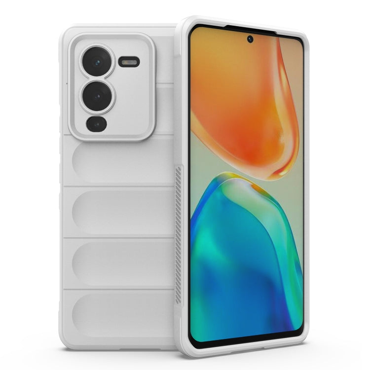 White TPU flannel phone case with ridged back and camera cutouts