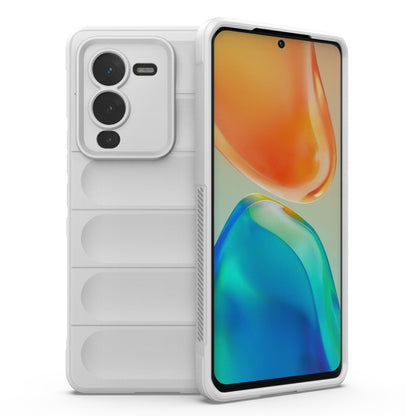 White TPU flannel phone case with ridged back and camera cutouts