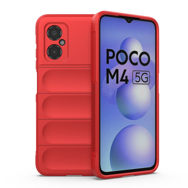 Red TPU flannel phone case with ridged back and dual camera cutouts