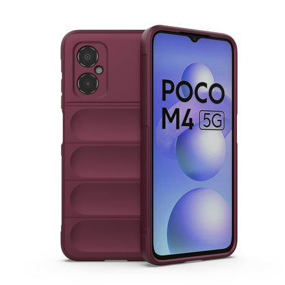 Wine red phone case with textured panels, camera cutouts, and raised edges
