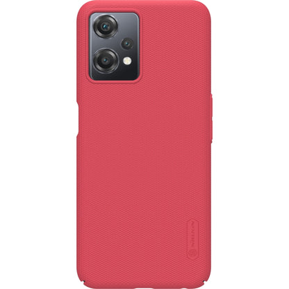 Red frosted phone case with raised camera cutout for a modern smartphone