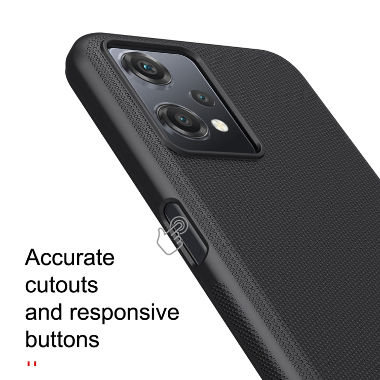 Black textured phone case with dual camera cutout and responsive side buttons