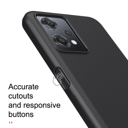 Black textured phone case with dual camera cutout and responsive side buttons