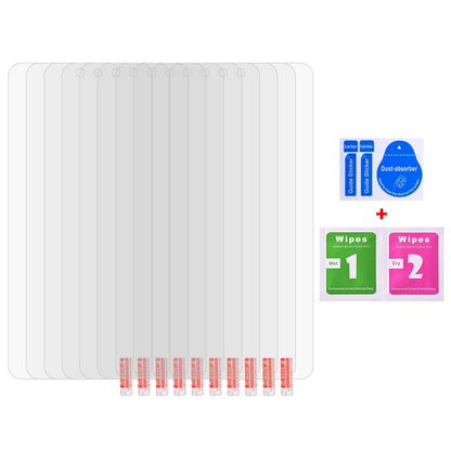 10-pack tempered glass screen protectors with cleaning wipes and installation pads
