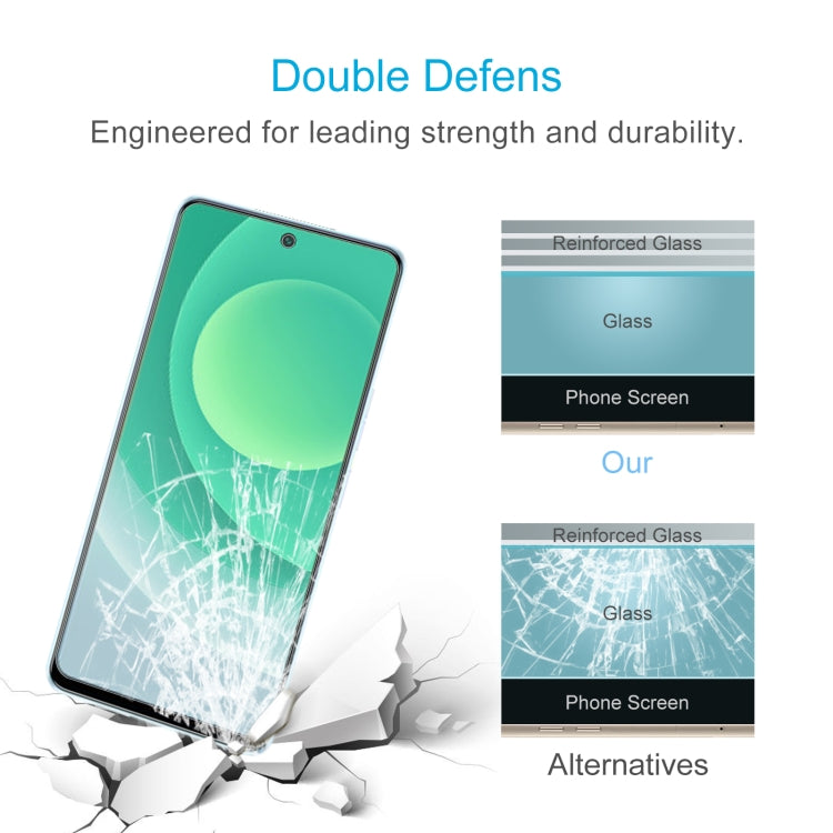 Tempered glass screen protector highlighting reinforced glass and impact crack resistance