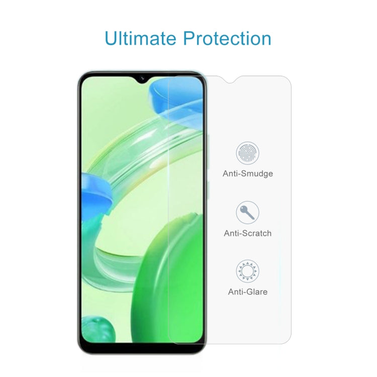 Tempered glass screen protector film with anti-smudge, anti-scratch, anti-glare coating