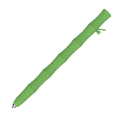 Light green silicone gel stylus case with open cap, close view of tip cover