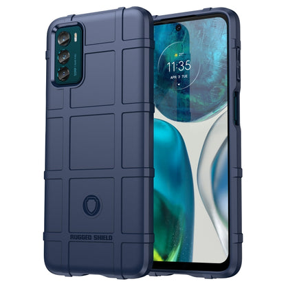 Shockproof TPU phone case in dark blue with raised edges for full coverage protection