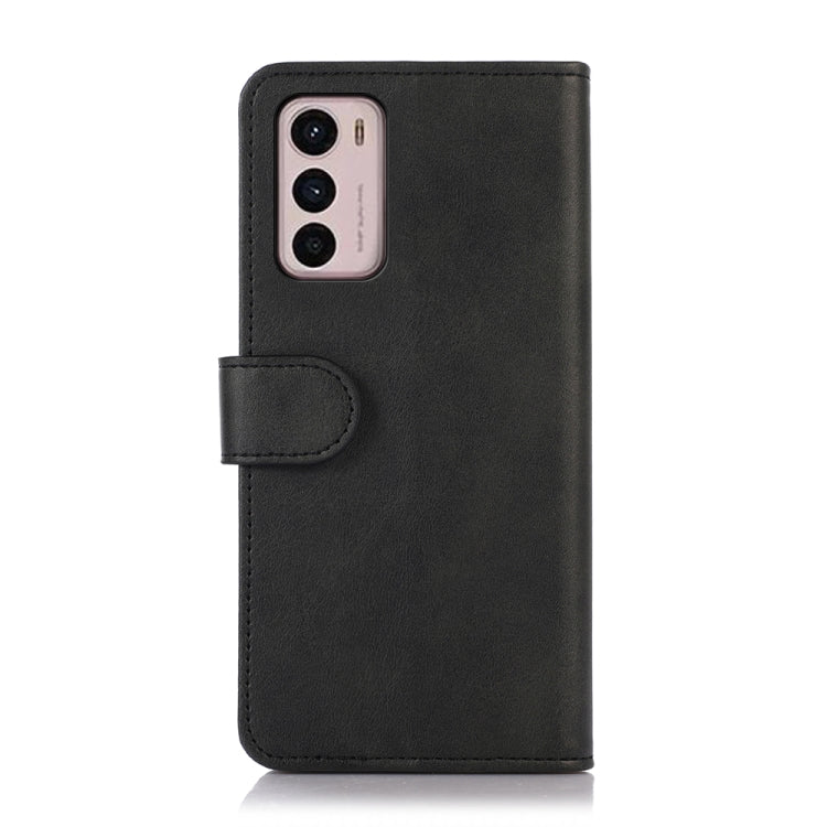 Black leather wallet flip phone case with camera cutout and foldover flap