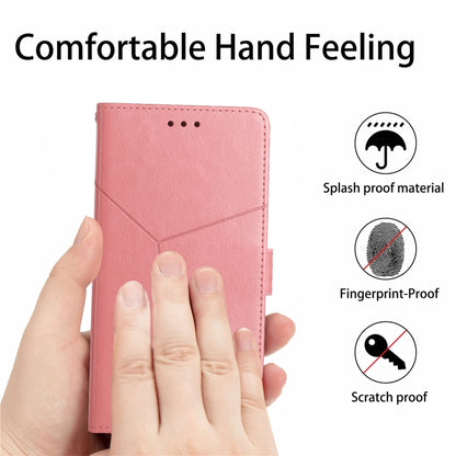Rose gold leather flip phone case with hand grip feel and fingerprint/scratch coverage