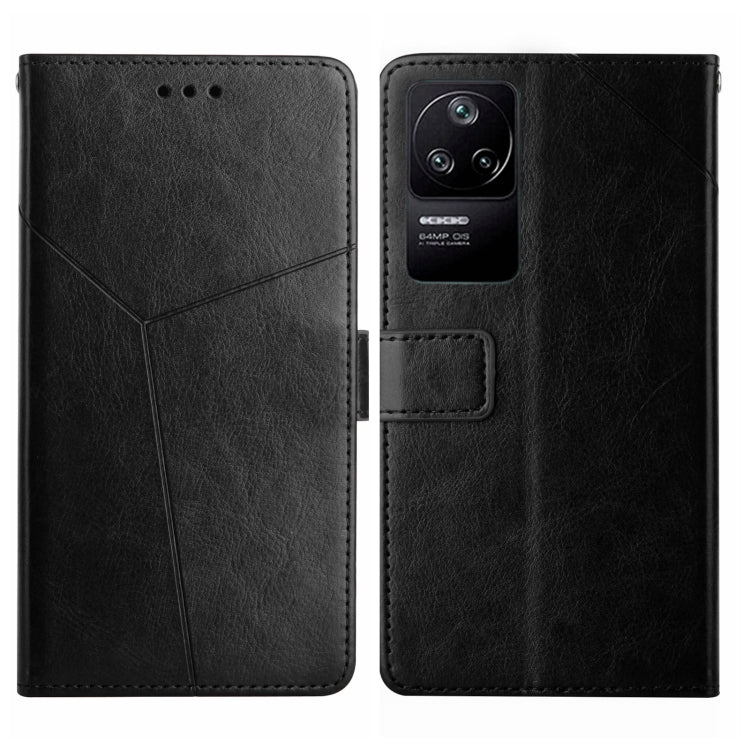 Black leather flip phone case with Y stitching and camera cutout