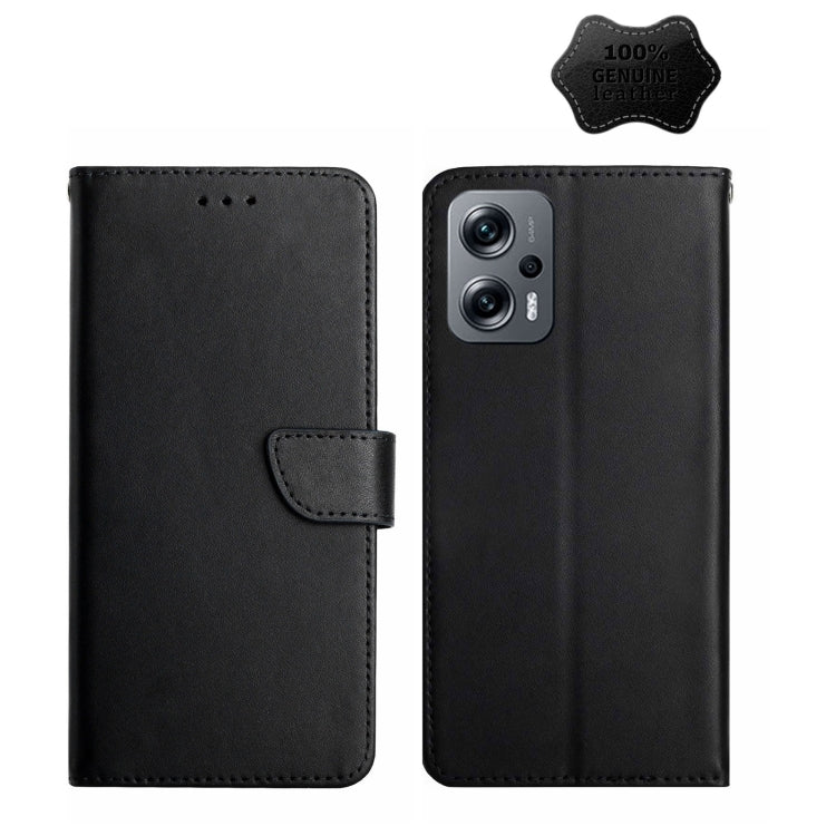 Black leather flip phone case, front cover and back camera-side view