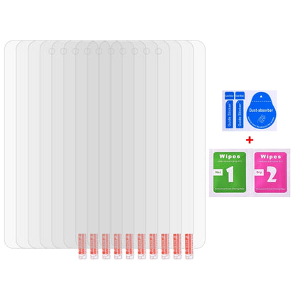 Tempered glass screen protectors, 10-pack, with screen cleaning wipes kit