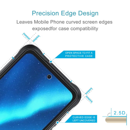 Tempered glass screen protector, 2.5D curved edge design for case compatibility