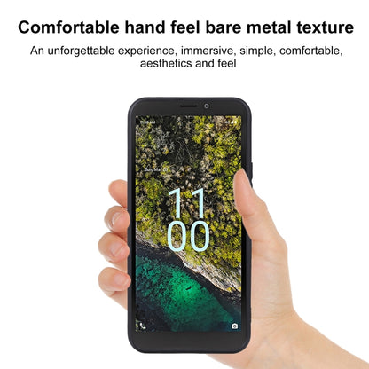 Black TPU phone case on a phone, held in hands; slim protective cover