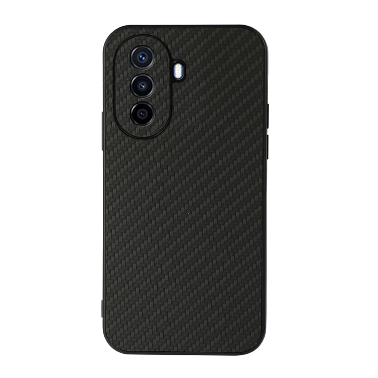 Black carbon fiber texture shockproof phone case with camera cutout