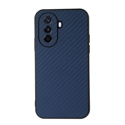 Blue carbon fiber texture shockproof phone case with camera cutout