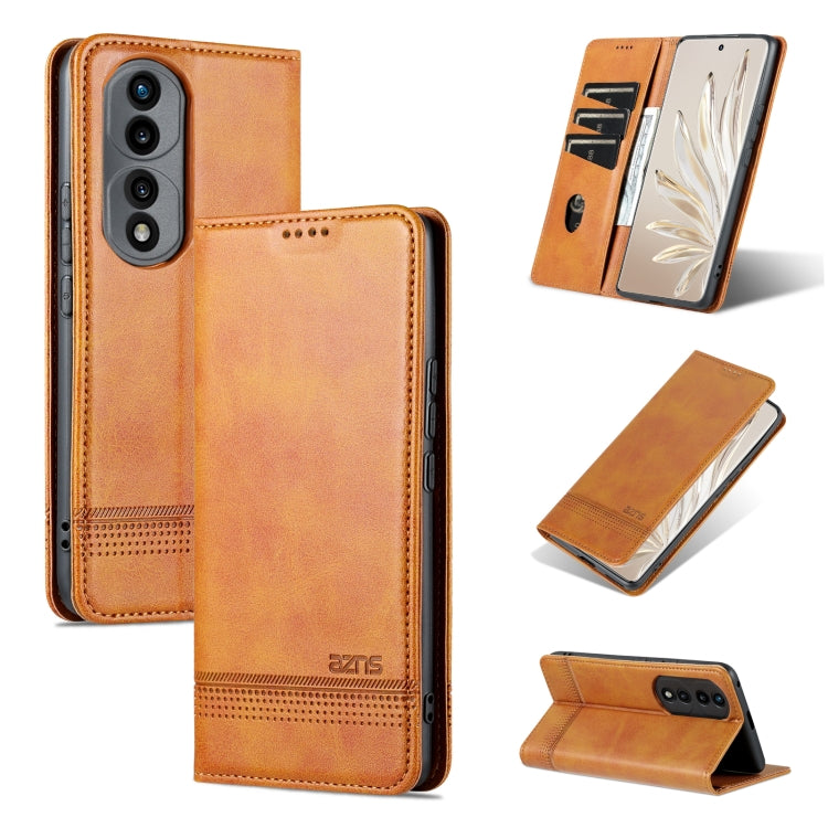 Tan magnetic flip leather phone case with card slot and stand, rear camera cutouts