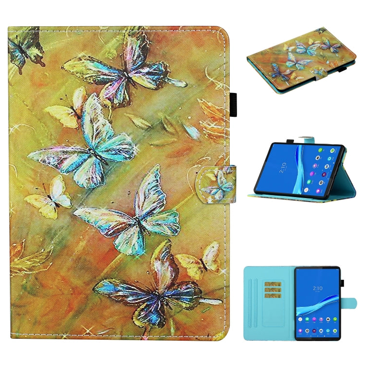 Butterfly themed smart leather tablet case with folio cover and card-slot panel