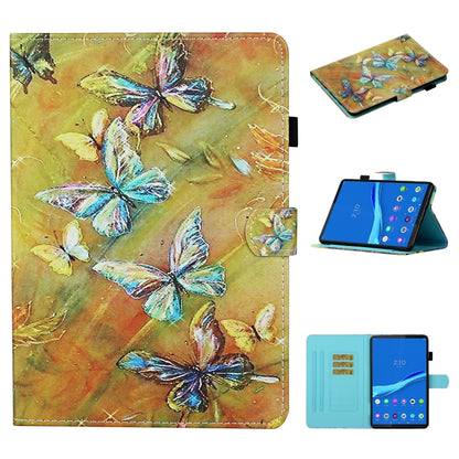 Butterfly themed smart leather tablet case with folio cover and card-slot panel