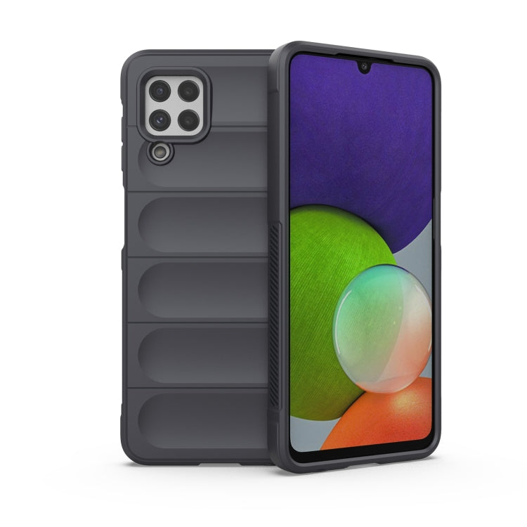 Dark phone case with flannel lining, raised camera cutouts and textured side grip