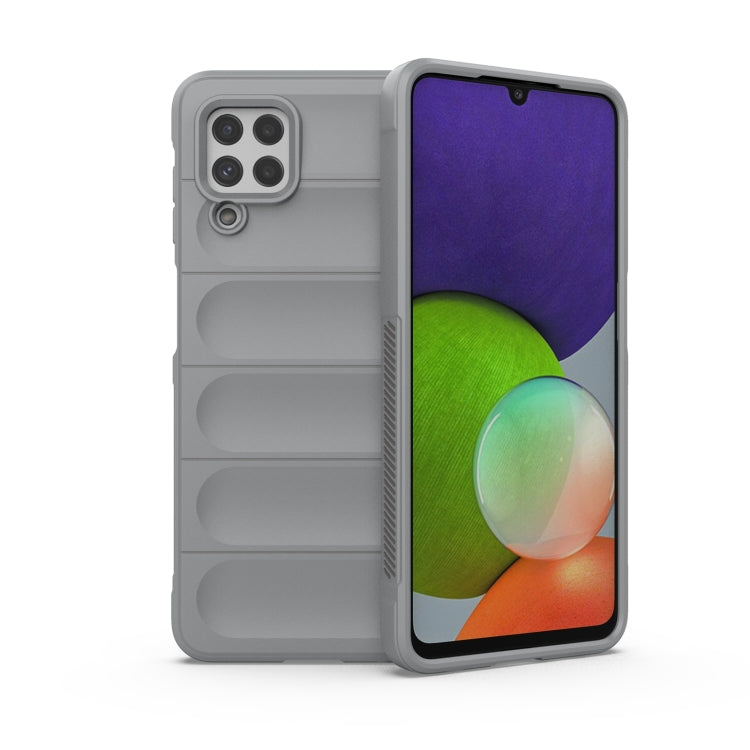 Light gray TPU phone case with flannel lining, raised camera cutouts and side grip