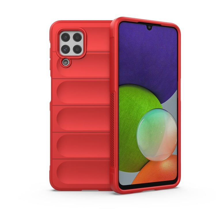 Red TPU phone case with flannel lining, raised camera cutouts and textured side grip
