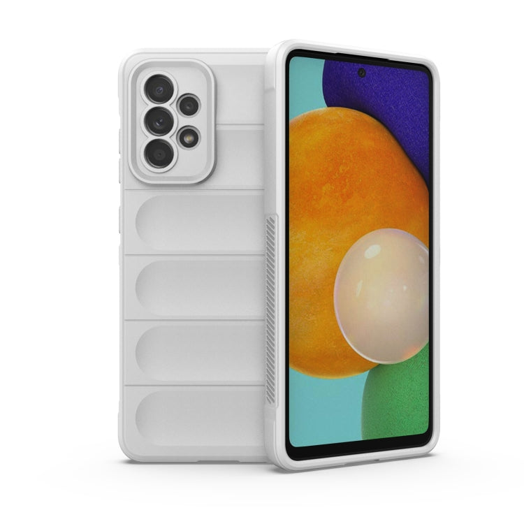 White TPU phone case with flannel lining, raised camera cutouts and ribbed side texture
