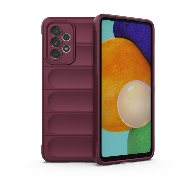 Burgundy TPU phone case with flannel lining, raised camera cutouts and textured side grip