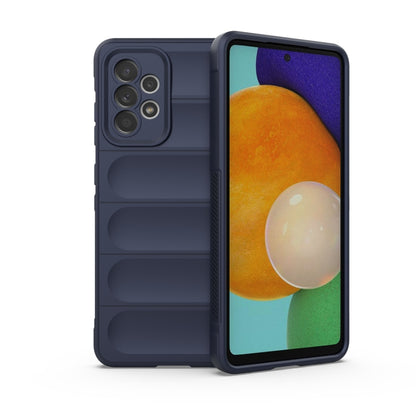 Navy TPU phone case with flannel lining, raised camera cutouts and textured side grip