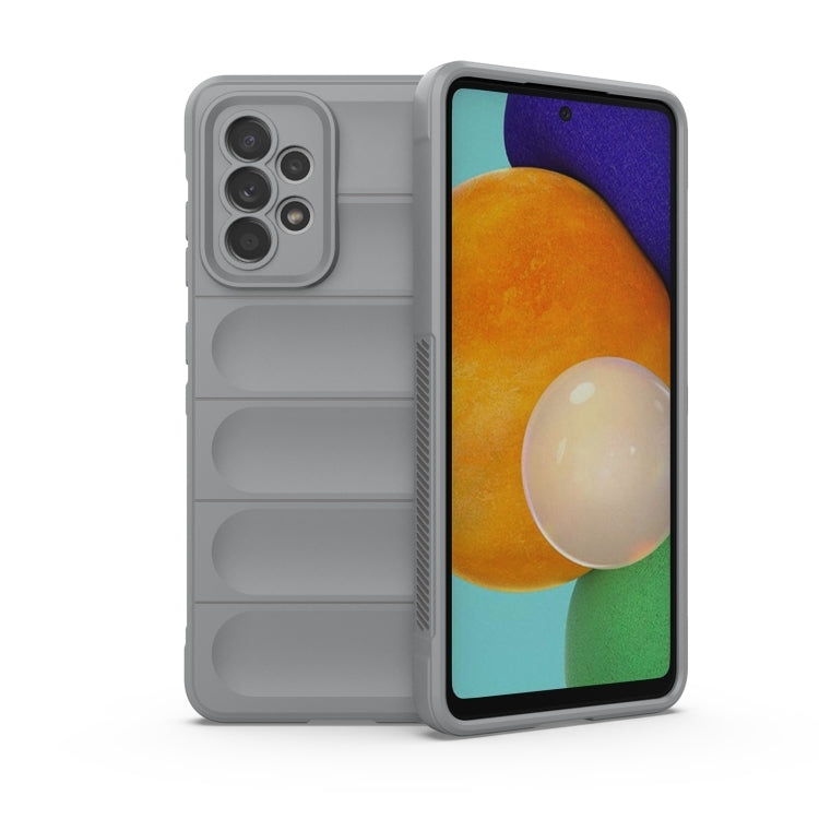 Light gray TPU phone case with flannel lining, rugged back with camera cutouts