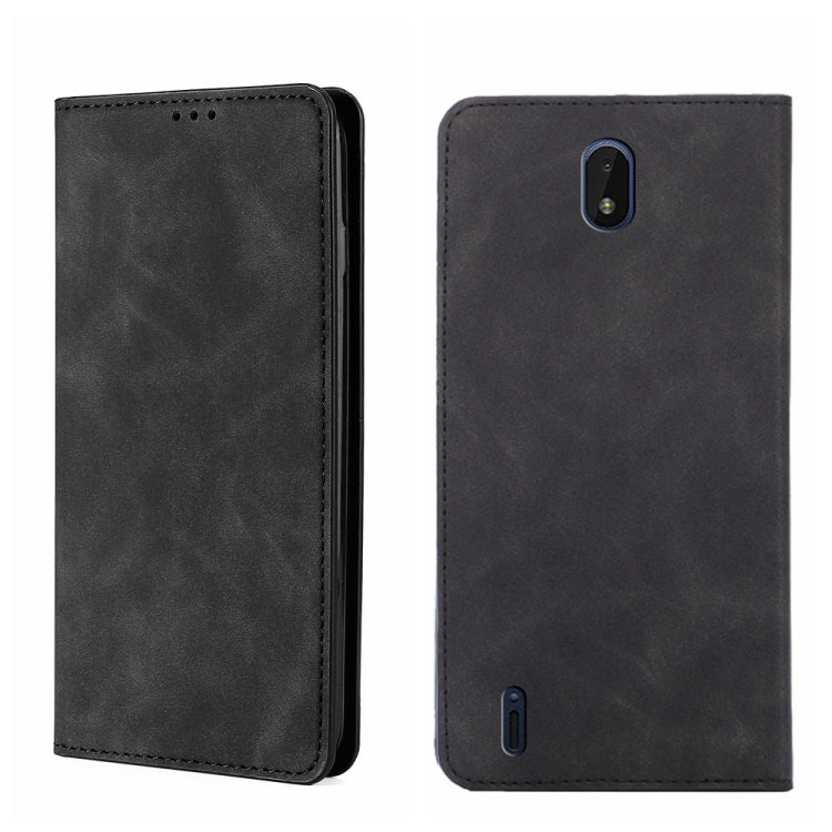 Magnetic horizontal flip leather phone case, black; front cover and back camera cutouts