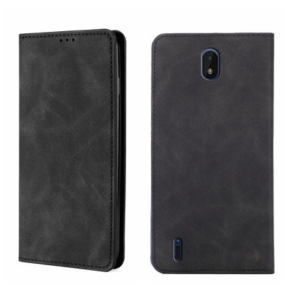 Magnetic horizontal flip leather phone case, black; front cover and back camera cutouts