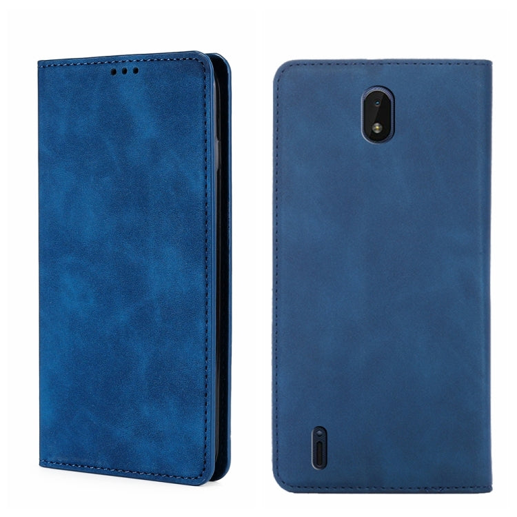 Magnetic horizontal flip leather phone case, blue; front cover and back camera cutouts