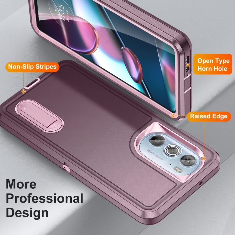 Rugged purple phone case with raised edges for camera and screen protection