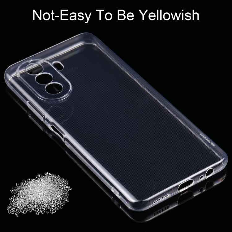 Clear TPU phone case with camera cutout, protective anti-yellowing design