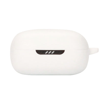 White silicone earphone protective case with front notch and carrying tab