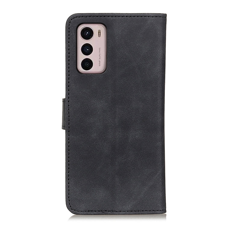 Black leather-look folio phone case with camera cutout and protective edge trim.