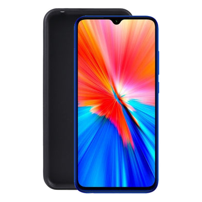 Black TPU phone case with blue outline, front screen protected