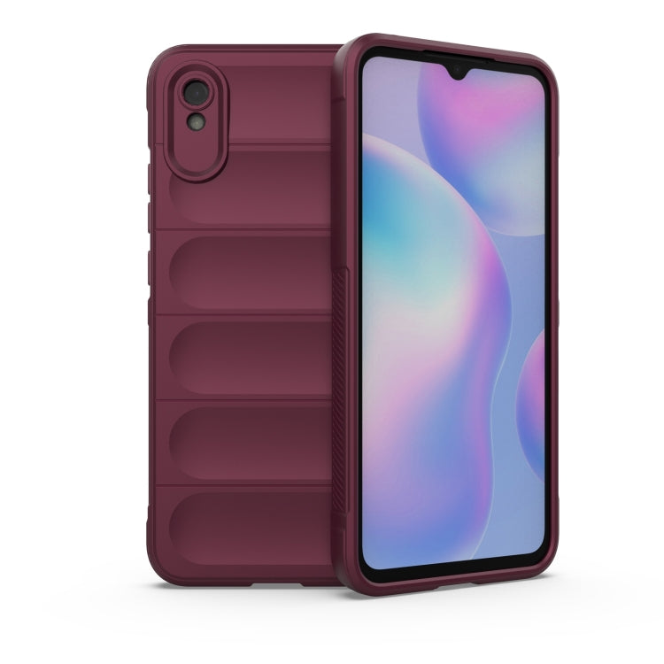 Wine red rugged phone case with card-slot back and raised screen edge