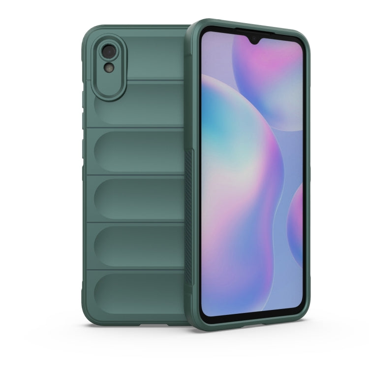 Rugged TPU phone case with camera cutout, dark green back and shock-absorbing corners