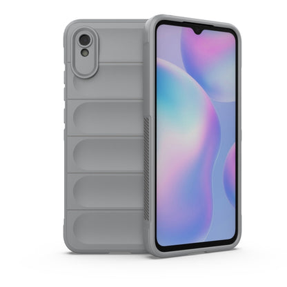 Rugged TPU phone case with camera cutout, light gray back and grippy raised edges